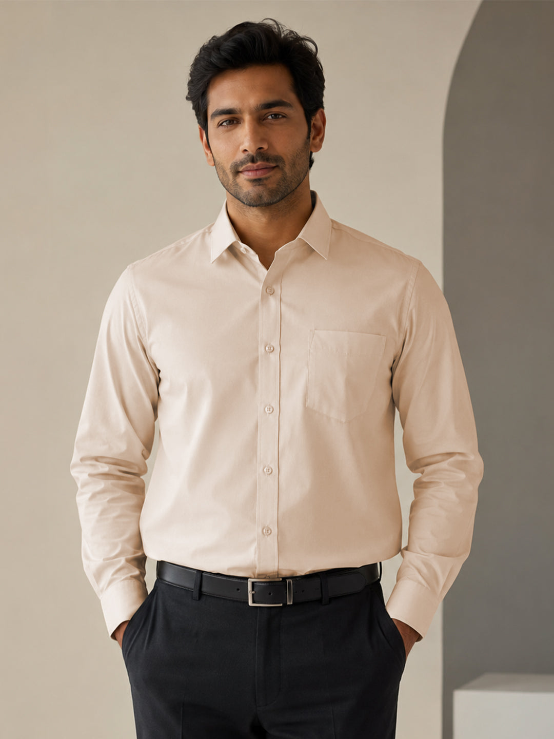 Paper Cotton Cream Shirt for Men