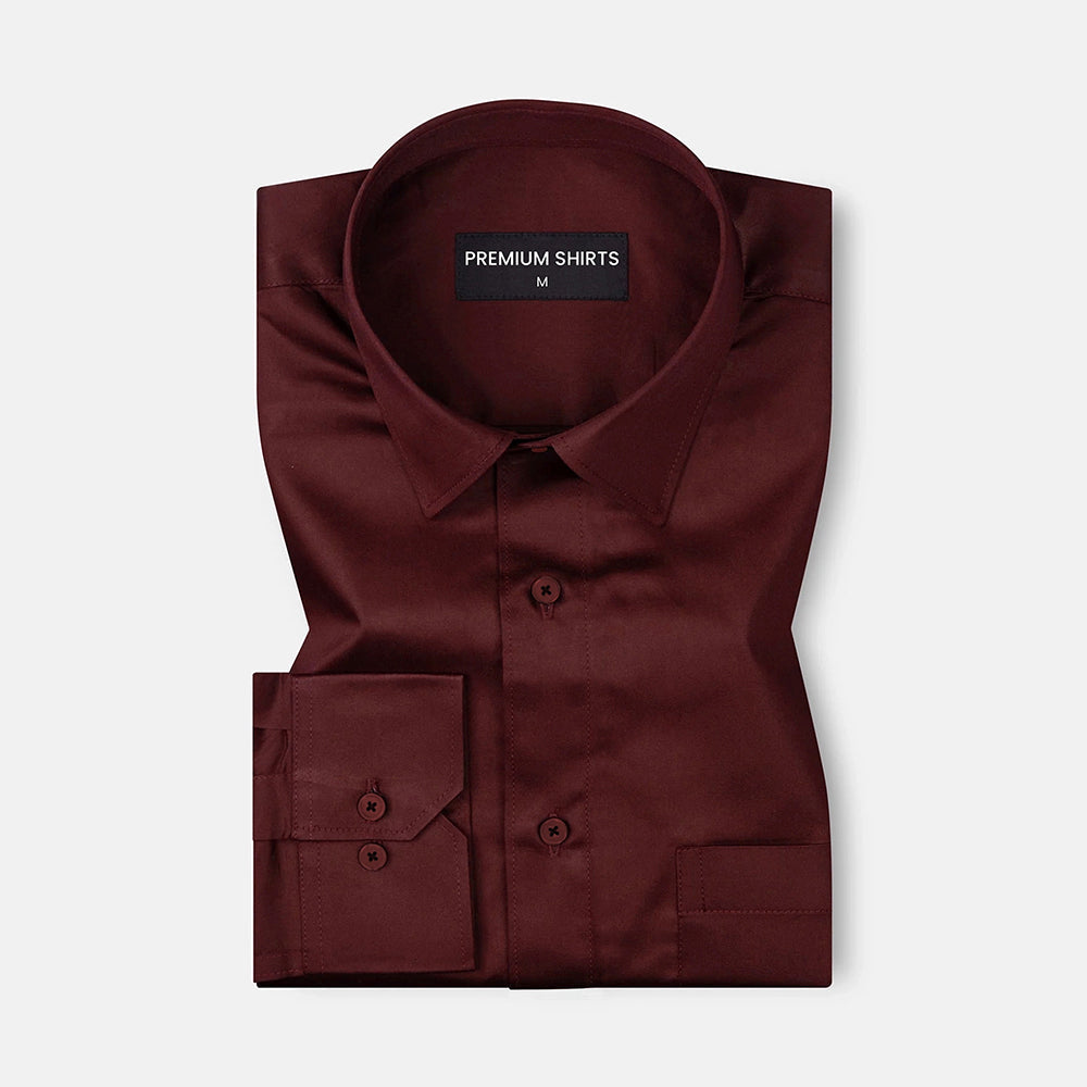 300GSM Premium Satin Shirt Combo for Men (Pink & Maroon)