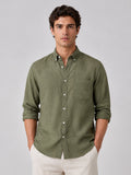 Olive Linen Shirt For Men