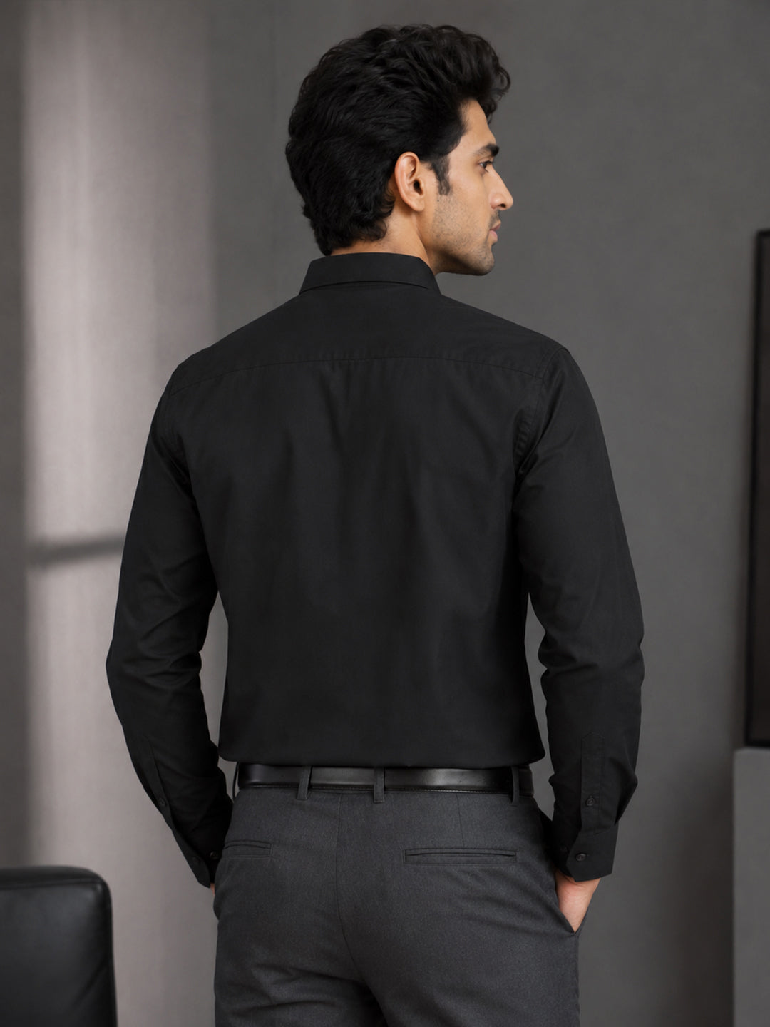 Paper Cotton Black Shirt for Men