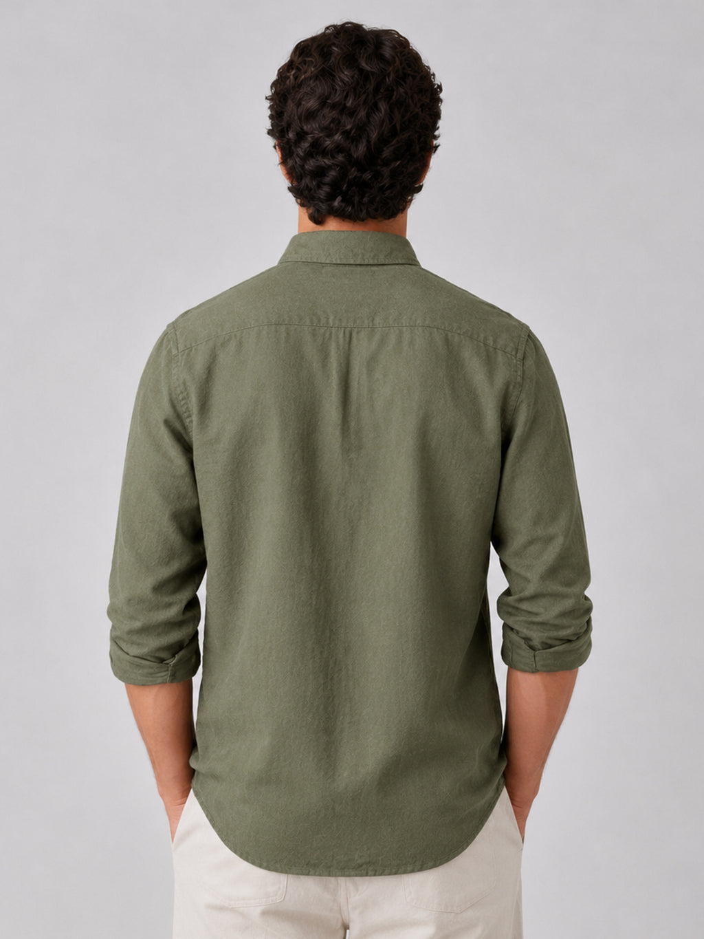 Olive Linen Shirt For Men
