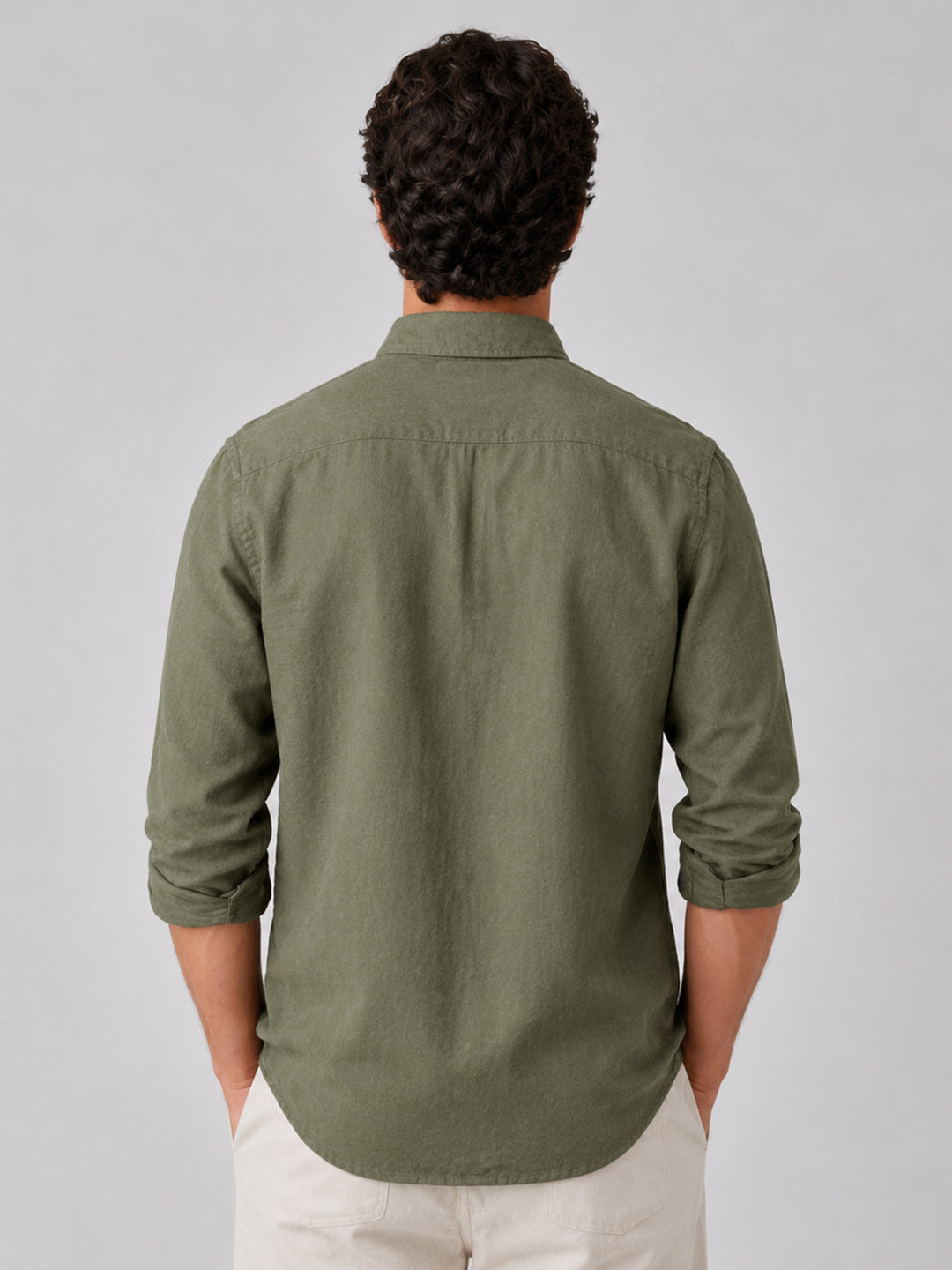 Olive Linen Shirt For Men