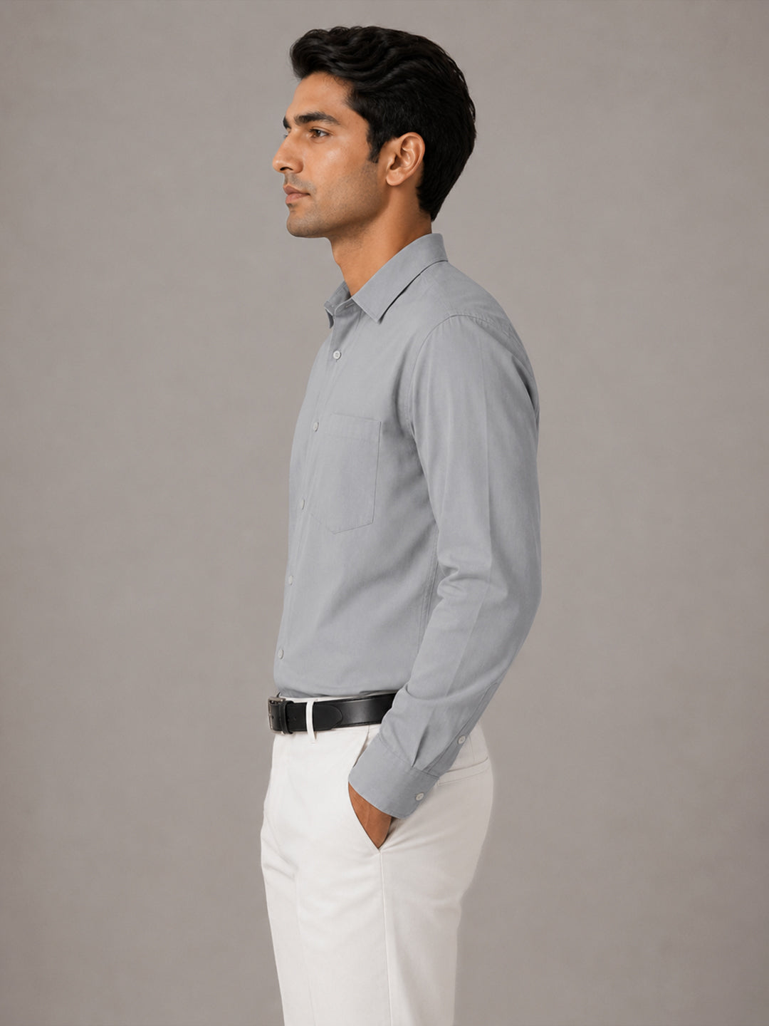 Paper Cotton Silver Shirt for Men