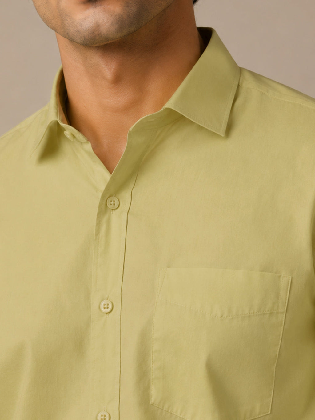 Paper Cotton Light Green Shirt for Men