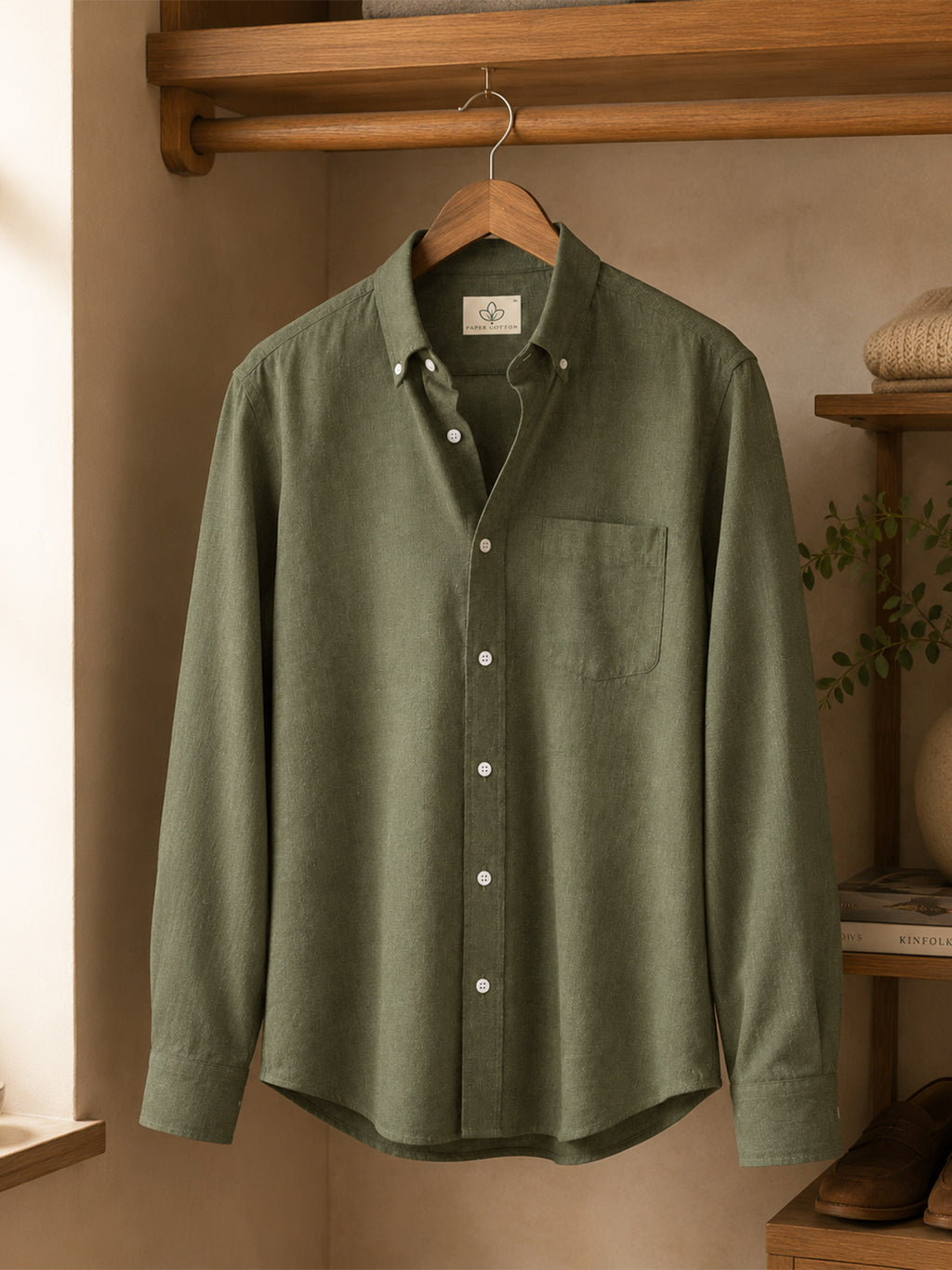 Olive Linen Shirt For Men